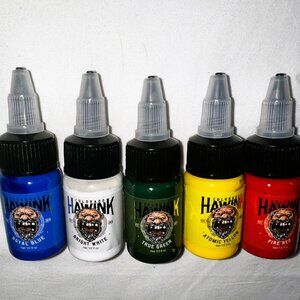 Hawink Tattoo Ink Set 5-Pack 0.5 oz Bottles Professional Pigment Colors- AC117